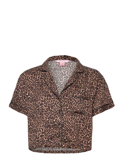 Hunkemöller Jacket Ss Vis Satin Boxy Leopard Hunkemöller Patterned