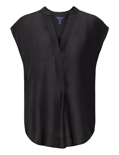 Se GANT Rel Sleeveless Stand Collar Blouse GANT Black ved Booztlet