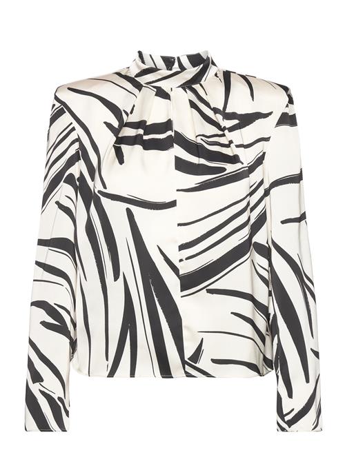 Mango Printed Blouse With Shoulder Pads Mango White