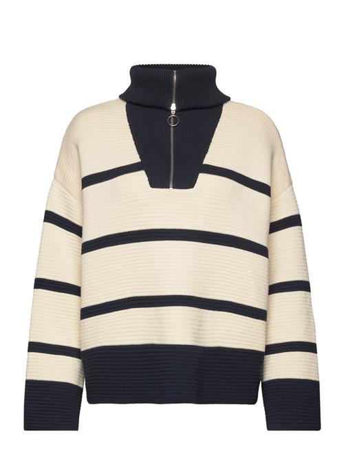 Se GANT Breton Half Zip Knit GANT Cream ved Booztlet