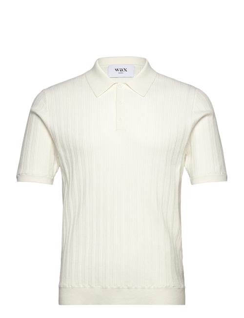 Wax London Naples Polo Vertical Knit Ecru Wax London White