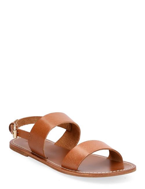 Se Leather Sandals With Straps Mango Brown ved Booztlet