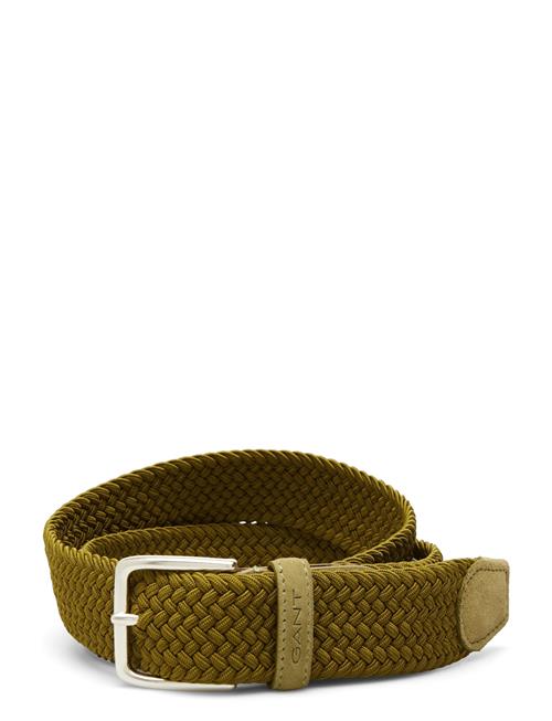 Se GANT Elastic Braided Belt GANT Green ved Booztlet