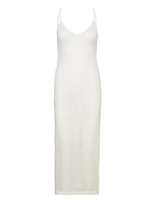 Long Openwork Knitted Dress Mango White