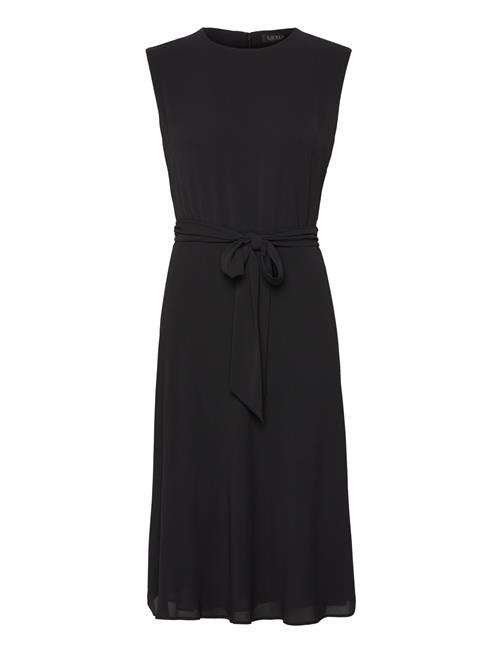 Lauren Ralph Lauren Belted Bubble Crepe Dress Lauren Ralph Lauren Black