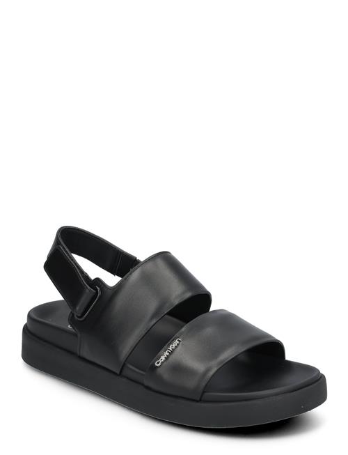 Se Calvin Klein Flat Sandal Calvin Mtl Lth Calvin Klein Black ved Booztlet