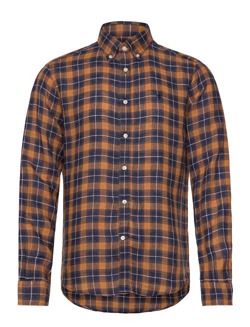 Linen Check Bd Shirt Morris Navy