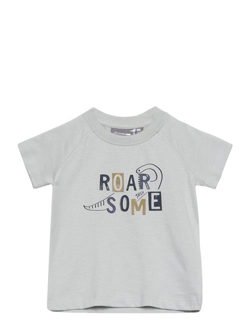 Baby T-Shirt W. Chestprint S/S Color Kids Grey