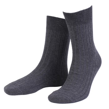 Amanda Christensen Strømper True Ankle Rib Sock Antracit Str 43/46 Herre