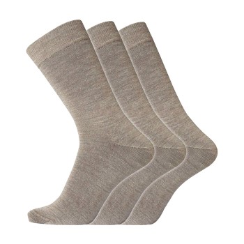 Dovre Strømper 3P No Elastic Twin Socks Beige bomuld Str 45/48 Herre