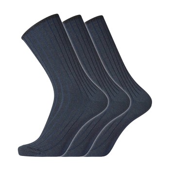 Dovre Strømper 3P Wool No-Elastic Socks Marineblå Str 40/45 Herre