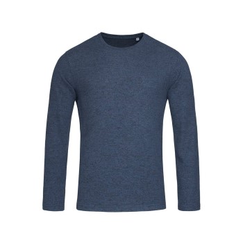 Se Stedman Knit Long Sleeve For Men Blå Medium Herre ved Timarco