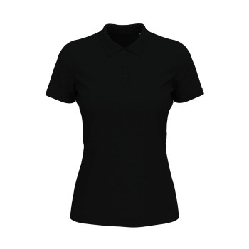 Stedman Lux Short Sleeve Polo For Women Sort bomuld Small Dame