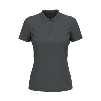 Se Stedman Lux Short Sleeve Polo For Women Mørkgrå  bomuld Medium Dame ved Timarco