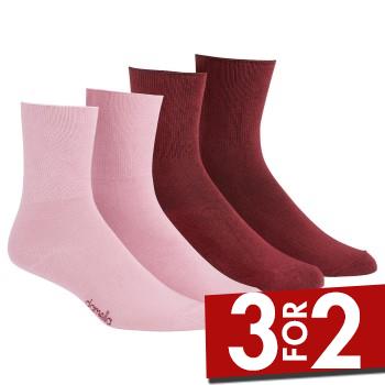 Damella Strømper 2P Seamless Socks Rosa/Rød Str 35/38 Dame