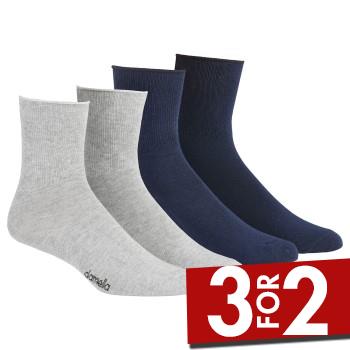 Damella Strømper 2P Seamless Socks Marineblå/Grå Str 35/38 Dame