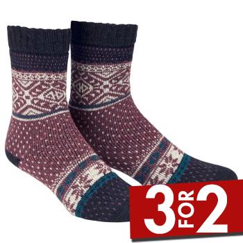 Damella Strømper Wool Socks Marine/Rød Str 39/42 Dame