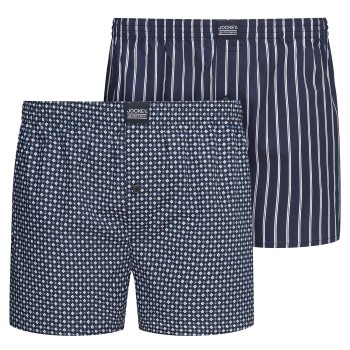 Jockey 2P Woven Boxer Shorts Marineblå bomuld Medium Herre