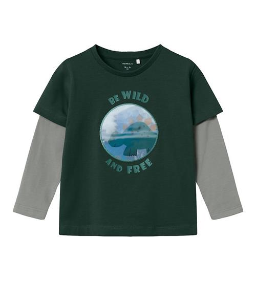 Se Name It Bluse - NmmKekan - Pine Grove m. Holografisk Print ved KidsWorld