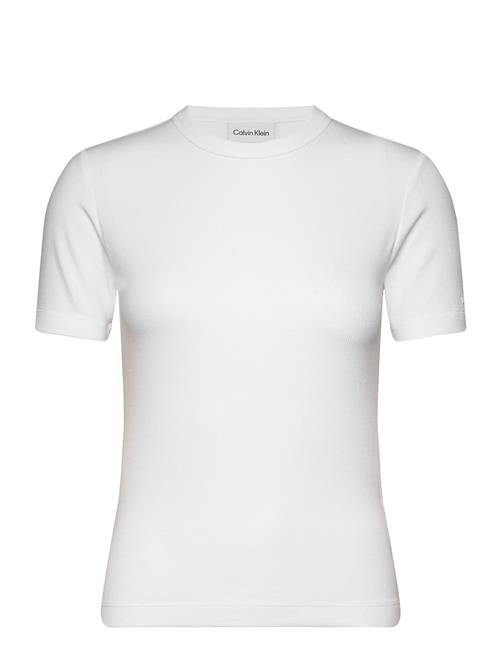 Se Calvin Klein Modal Rib Ss Tee Calvin Klein White ved Booztlet