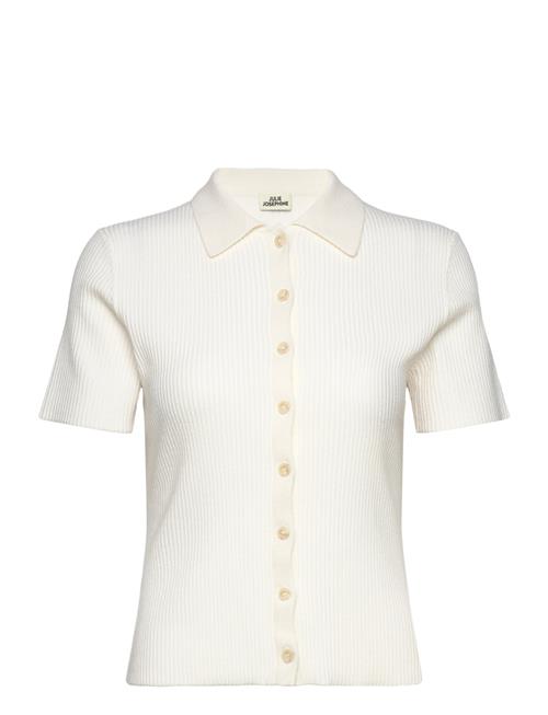 Se Julie Josephine Rib Knit Collar Top Julie Josephine White ved Booztlet