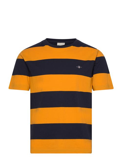 Se GANT Bar Stripe Ss T-Shirt GANT Orange ved Booztlet