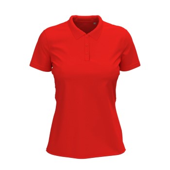 Se Stedman Claire Short Sleeve Polo Rød ringspundet bomuld Large Dame ved Timarco