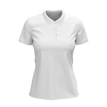 Se Stedman Claire Short Sleeve Polo Hvid ringspundet bomuld Large Dame ved Timarco