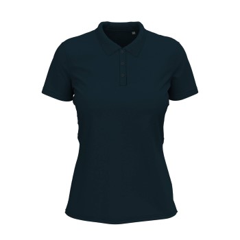 Se Stedman Claire Short Sleeve Polo Marineblå ringspundet bomuld Large Dame ved Timarco