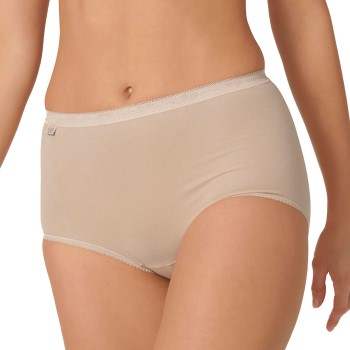 Sloggi Trusser 2P Basic Plus Maxi Briefs Beige bomuld 38 Dame