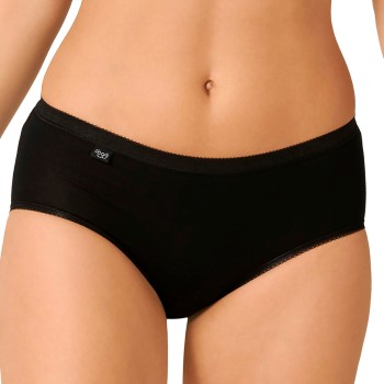 Sloggi Trusser 2P Basic Plus Midi Briefs Sort bomuld 38 Dame