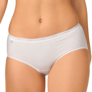 Sloggi Trusser 2P Basic Plus Midi Briefs Hvid bomuld 38 Dame