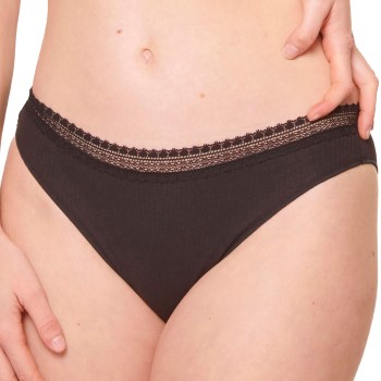 Sloggi Trusser 2P GO Ribbed Tai Briefs Sort økologisk bomuld Large Dame