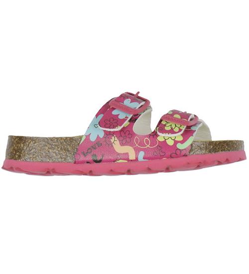 Se Superfit Superfit Sandaler - Fussbettpantoffel - Pink m. Print ved KidsWorld