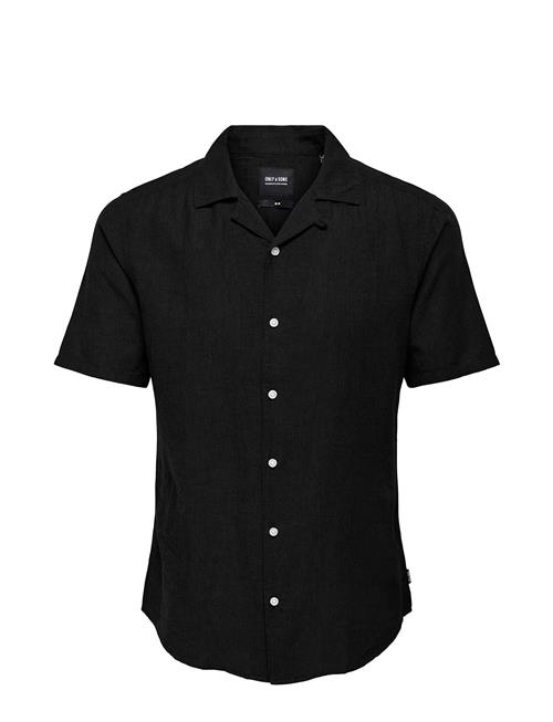 ONLY & SONS Onscaiden Ss Solid Resort Linen Shirt ONLY & SONS Black