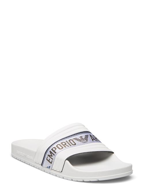 Se Emporio Armani Slipper Pu+Nastro Lo Emporio Armani White ved Booztlet