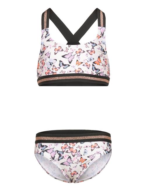 Bikini W. Contrast Straps, Aop Color Kids Patterned