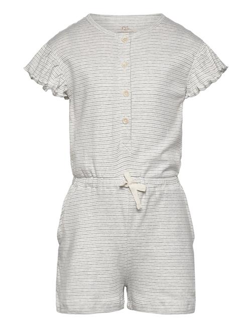 Copenhagen Colors Striped Jumpsuit With Ruffles Copenhagen Colors Grey