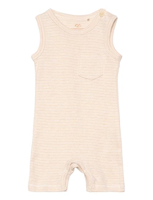 Copenhagen Colors Striped Short Romper Copenhagen Colors Beige