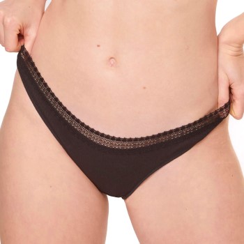 Sloggi Trusser 2P GO Ribbed Brazilian Briefs Sort økologisk bomuld Large Dame