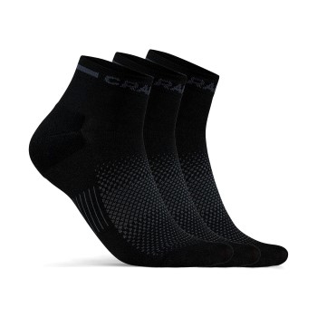 Craft Strømper 3P Core Dry Mid Socks Sort nylon Str 37/39