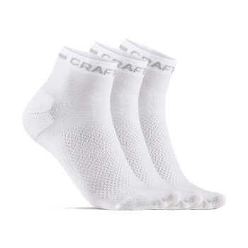 Craft Strømper 3P Core Dry Mid Socks Hvid nylon Str 46/48