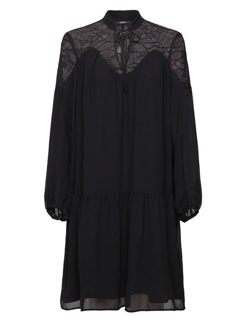 Esprit Collection Chiffon Mini Dress With Lace Esprit Collection Black