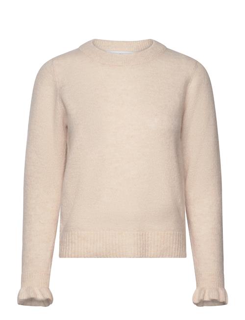 Selected Femme Slfsia Ras Ls Knit Frill Cuff O-Neck B Selected Femme Beige