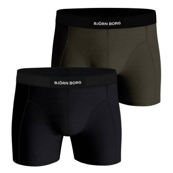 Björn Borg Bjorn Borg Premium Cotton Stretch Boxer 1298 2P Sort/Grøn bomuld Small Herre