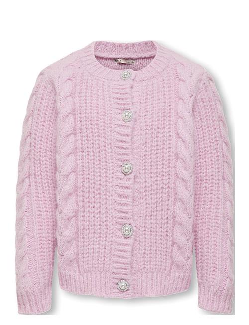 Se Kids Only Koglola Ls O-Neck Cardigan Cp Knt Kids Only Pink ved Booztlet