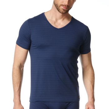 Bruno Banani Check Line 2 0 V-Shirt Marineblå polyamid Small Herre