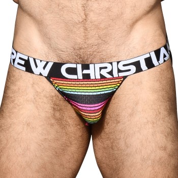 Andrew Christian 3P Almost Naked Chill Stripe Jock Stribet polyamid Large Herre