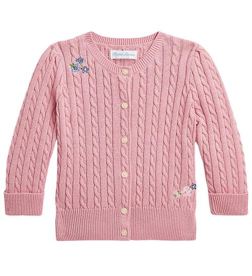 Polo Ralph Lauren Cardigan - Strik - Tickled Pink m. Blomster