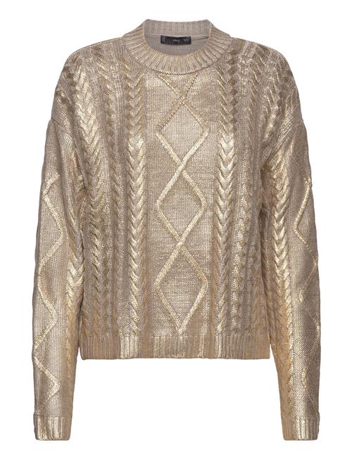 Se Mango Foil Braided Jumper Mango Gold ved Booztlet